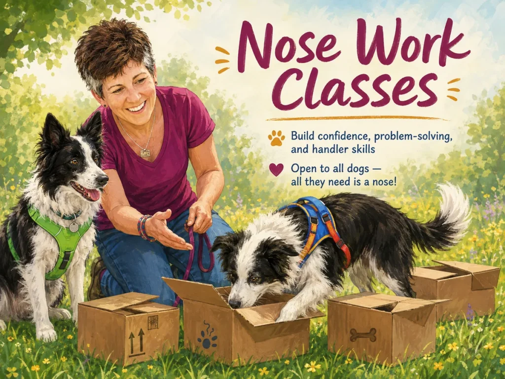 Dog participating in Nose Work classes at Cheeky Dog Obedience